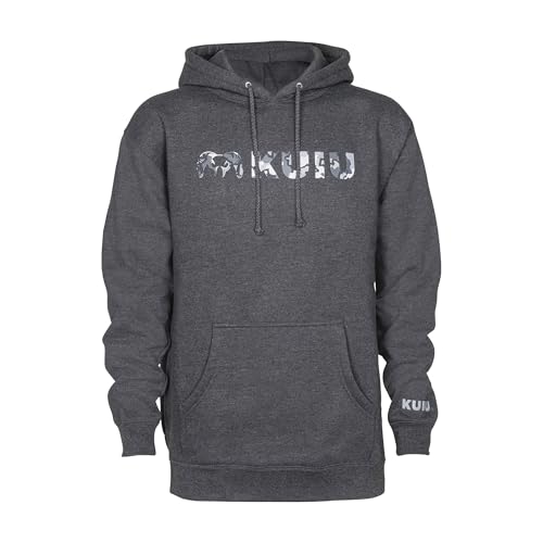 Heavyweight Cotton-Poly Hoodie with Logo - Charcoal Large