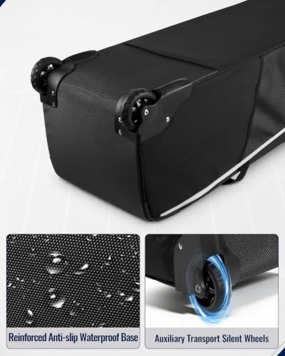 CURMIO Rolling Football Bag with Helmet Compartment & Wet Pocket - Sports Gear Storage
