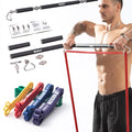 Adjustable Resistance Band Bar Set with 5 Resistance Bands - Heavy Duty Workout, Core & Strength Training