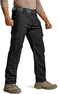 CQR Men's Black Flex Ripstop Tactical Cargo Pants 38W x 36L Water-Resistant