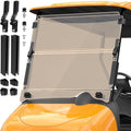 Tinted Foldable Golf Cart Windshield for EZGO RXV 2008-UP - Heavy Duty Hinges, UV & Impact Resistant, 5MM PC Material, 1-1/4" Struts Rail