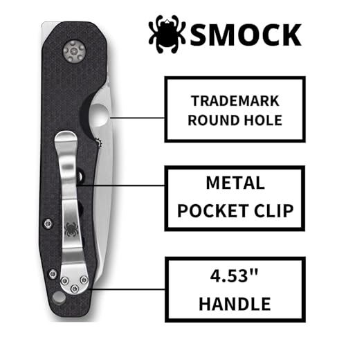 Spyderco Smock Folding Pocket Knife with 3" CPM S30V Steel Blade & Carbon Fiber Handle