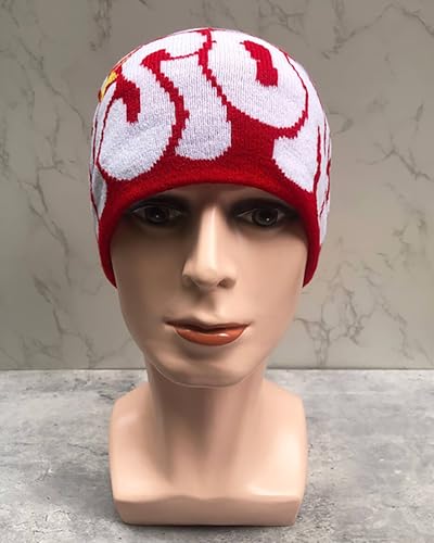 Y2k Beanie Letter Graphics Knitted Hat Winter Skull Cap for Women Men - 1 Size / 4 Pcs B