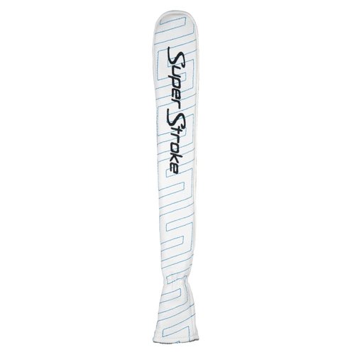 SuperStroke Golf Alignment Stick Headcover, Made of Water and Stain Resistant Synthetic Leather, 2-Panel Construction with Piping, Black/Blue/White