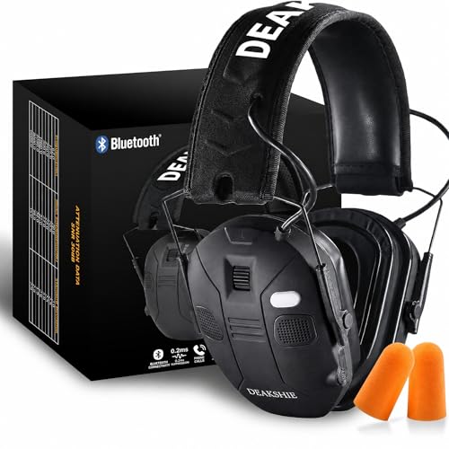 Black Bluetooth Electronic Shooting Ear Protection with Gel Cushions