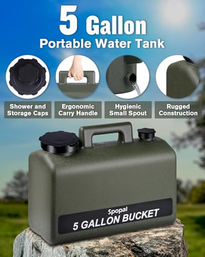Portable Camping Shower Pump with 5-Gallon Water Jug & 10000mAh Battery