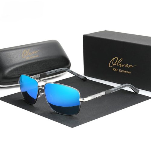Olwen XXL Navigator Sunglasses For Large Heads (Polarized), Extra Large, Big and Tall, XL + Free Hard Case