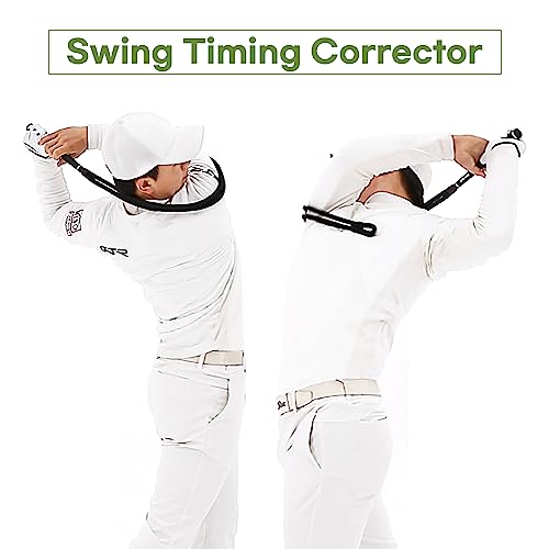 Golf Swing Training Aid Rope Trainer with Real Club Grip - Home Practice Equipment