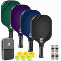 Pro Honeycomb Pickleball Paddle Set of 4 - USAPA Approved Carbon Fiber Rackets with Balls & Bag - Lightweight