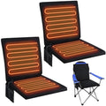 Thyle Black Foldable Heated Stadium Bleacher Seat Cushion with Memory Foam