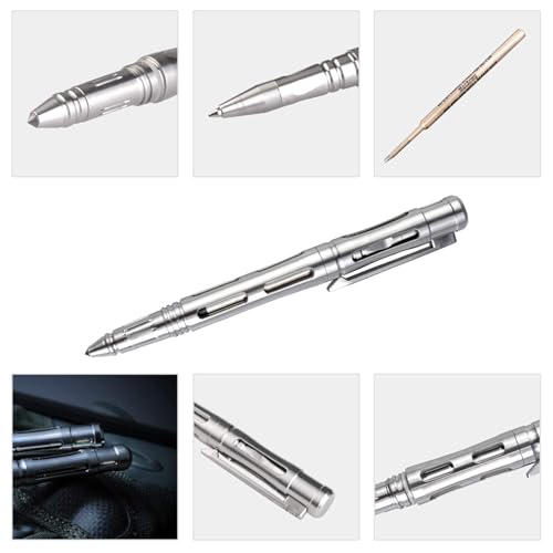 Titanium Tactical Pen with Glass Breaker - Silver, Model TPX33-TI