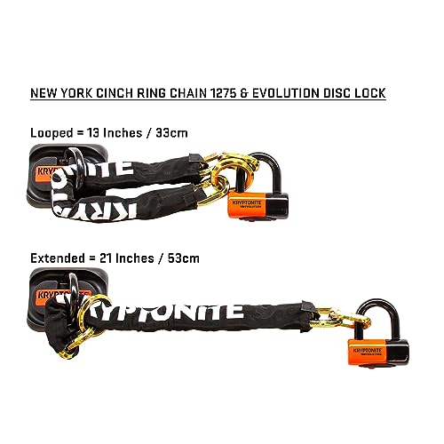 Kryptonite New York 1275 Cinch Chain Bike Lock 2.5ft Heavy Duty Security