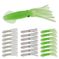 F-Glow Squid Lures 21pcs Soft Plastic Swimbaits for Freshwater & Saltwater Fishing