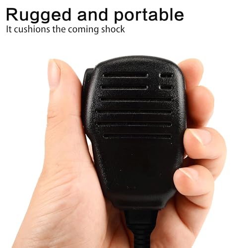 SAMCOM 6 Pack Walkie Talkie Shoulder Microphones with PTT for Two-Way Radios