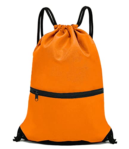 HOLYLUCK Drawstring Backpack Bag Sport Gym Sackpack - Orange