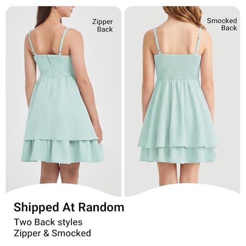 Girls 12 Years Mint Green Ruffled Formal Dress for Party & Dance - EXARUS