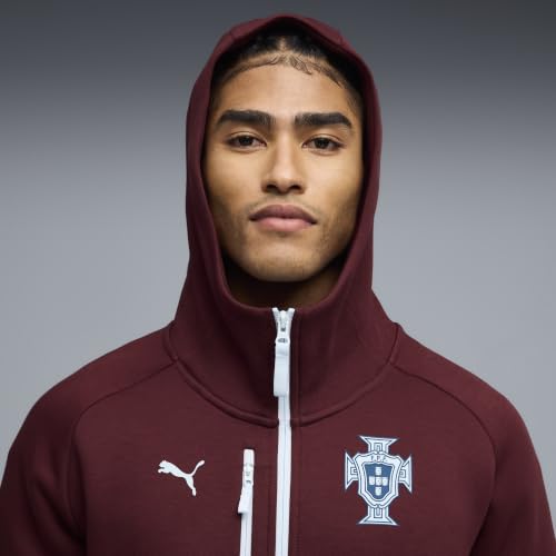 Men's Full Zip Hoodie - Portugal Travel Range, Ruby Shimmer Ocean Tropic, Large