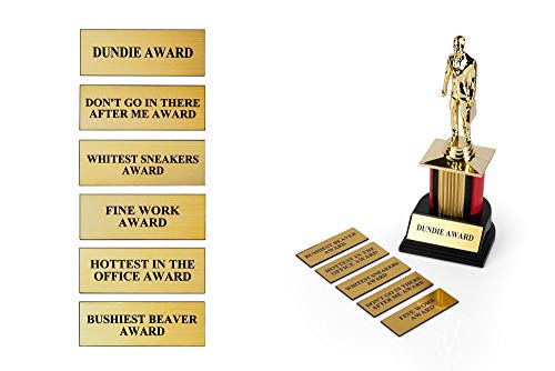 The Office Dundie Award Replica Trophy with 6 Interchangeable Plates - 8 Inches Tall
