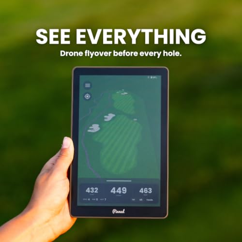 Pinned Golf Caddie Portable Magnetic GPS Tablet 8-Inch Touchscreen Gray