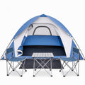 XL Blue 4-Person Waterproof Dome Camping Tent - Lightweight & Spacious