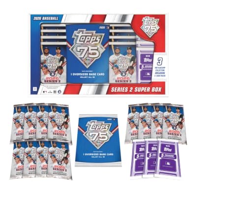2026 Topps Baseball Series 2 Trading Card Super Box with 3 Exclusive Flagship Packs