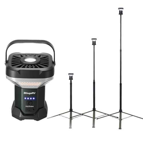 Telescopic Camping Lantern with 3200 Lumens, 7.5ft Stand, Rechargeable LED Light