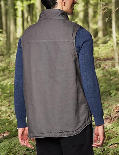 Men's Washed Duck Mock-Neck Vest - X-Large Tall Gravel Workwear