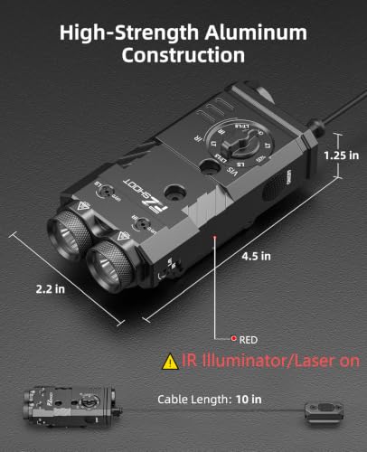 EZshoot 1600 Lumens 4-in-1 AR Flashlight Laser Combo - Black, Green & IR