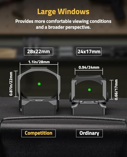 CVLIFE Full-Sized Green Dot Sight with Multiple Reticles for RMR Footprint