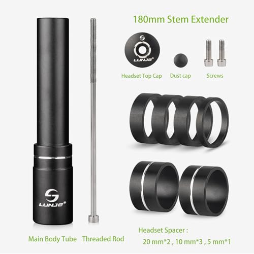 Bike Fork Stem Extender 180mm Adjustable Bicycle Handlebar Riser for MTB Road Bike