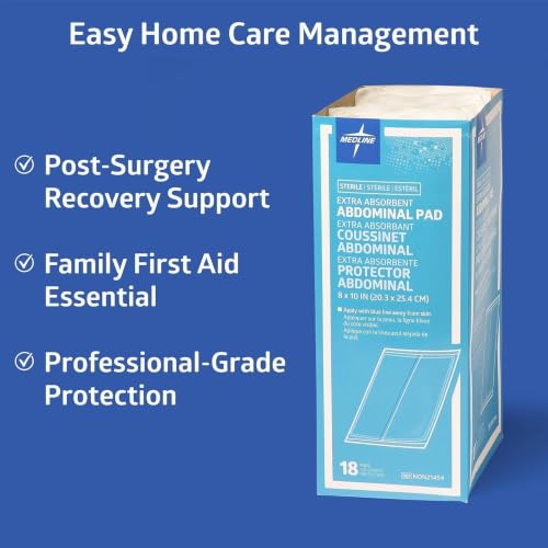 Sterile Abdominal Pads 8 x 10 Inches - 360 Count, Latex-Free, Non-Woven, Absorbent