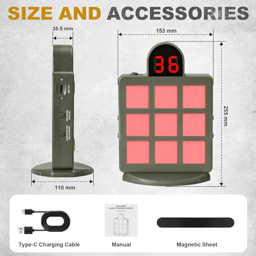 Nine-Grid Dry Fire Laser Training System with 4 Modes for Shooting Practice