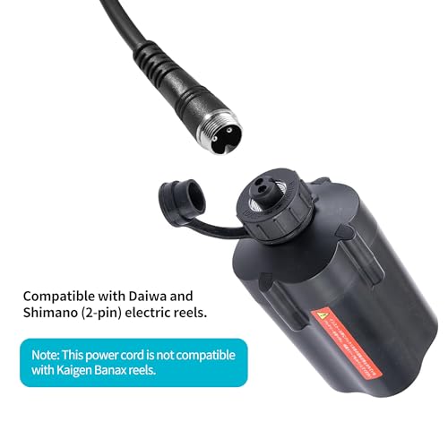 Electric Fishing Reel Battery Power Cable 1.5FT 2-Pin Durable Power Cord