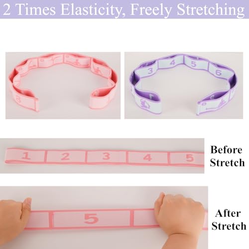 Elastic Yoga Stretching Strap with Loops - Physical Therapy & Pilates Resistance Band - Variation 02