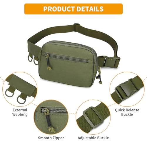 HUNTVP Tactical Fanny Pack Small Waist Bag - Army Green