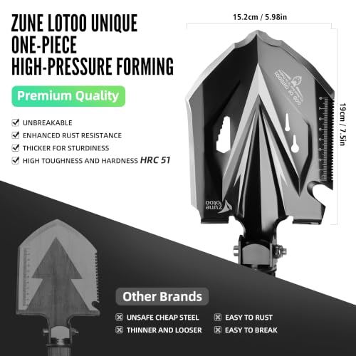 Zune Lotoo Tactical Survival Shovel Multi-Tool Folding Camping Shovel