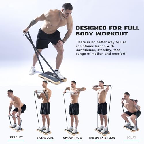 Adjustable Resistance Band Bar Set with 5 Resistance Bands - Heavy Duty Workout, Core & Strength Training