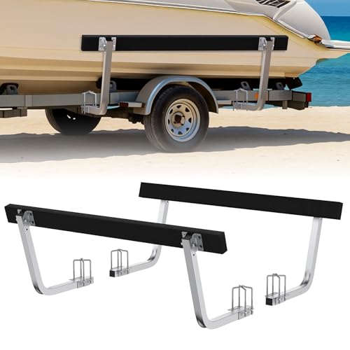 57" Adjustable Carpeted Boat Trailer Side Guide Bunks - Heavy Duty, Galvanized Steel, 2PCS