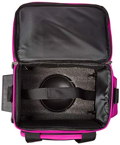 BSI Dash Triple Roller Bowling Bag - Black/Pink/Gray, Padded Ball & Shoe Compartments, Locking Handle