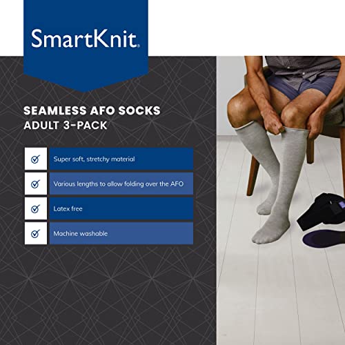 Adult X-Large Seamless AFO Interface Socks 3 Pack - White