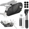 Bike Repair Kit with Seat Bag, Pump, Multitool & Patches - Waterproof