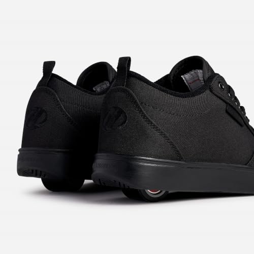 Heelys Pro 20 Shoes for Kids & Adults - Black, Big Kid Size 7, Canvas Skate Sneakers with Removable Wheels