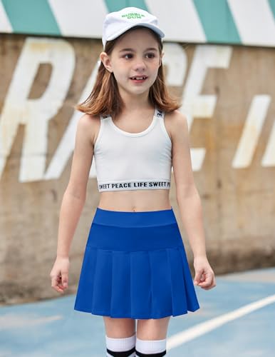 Girls Tennis Skirts with Pockets - Kids Athletic Pleated Golf Skorts
