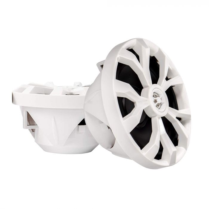 BELVA 8-Inch White 2-Way Marine Coaxial Speakers Pair - 500W Peak Power