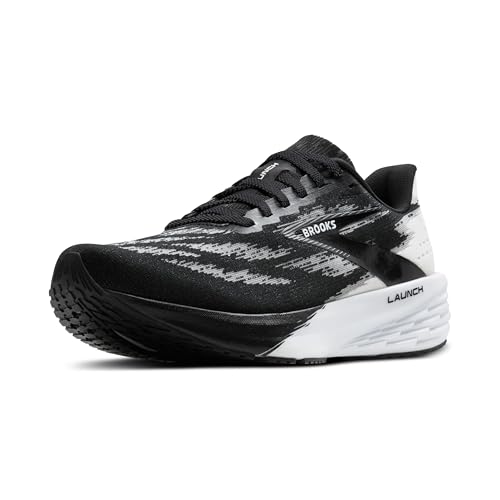 Brooks Men’s Launch 11.5 Neutral Running Shoes Black/White - Lightweight, Comfortable
