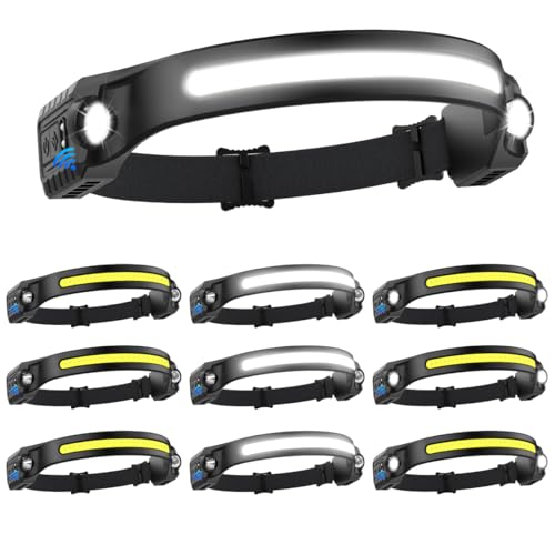 ZioeYiue Rechargeable Headlamp 10 Pack with 230° Wide Beam & 5 Lighting Modes