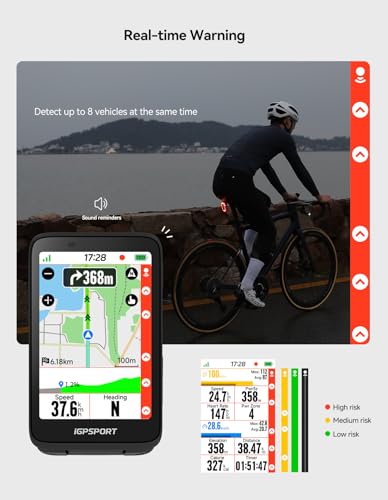 Bike Radar Tail Light with Vehicle Detection & Warning - USB-C Rechargeable
