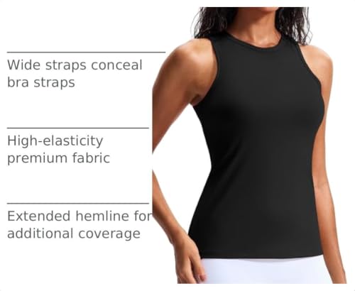 X-Large Black Workout Tank Top for Women - Yoga & Activewear