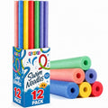 Rainbow Pool Noodles Bulk 12 Pack - Soft Foam Swim & Water Exercise Aids