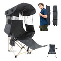 Portable Camping Chair with Canopy & Shade - Heavy Duty Outdoor Lounge Chair - Grey / Casual